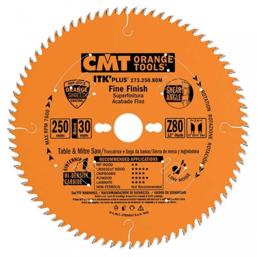 CMT ipari ITK PLUS hasító fűrészlap HW D=216X1.8X30 Z=64 ATB+S